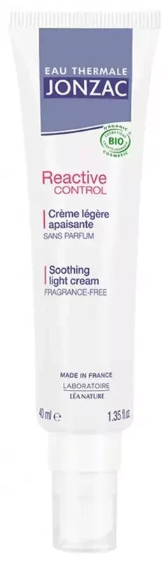 Eau Thermale Jonzac REactive Control Crème Légère Apaisante Peaux Intolérantes Bio 40 ml