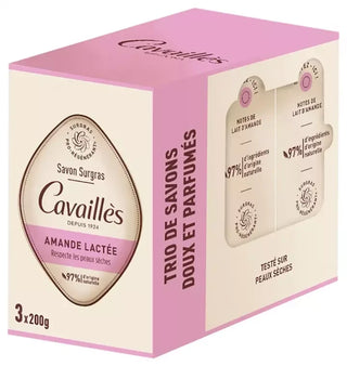 Cavaillès Savon Surgras Amande Lactée Peaux Sèches 3 x 200 gr