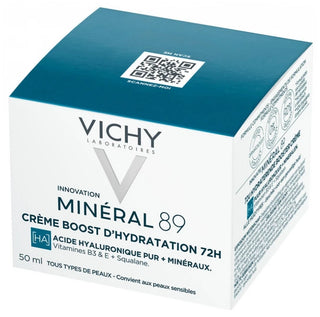 Vichy Minéral 89 Crème Boost d'Hydratation 72H Tous Types de Peaux 50 ml