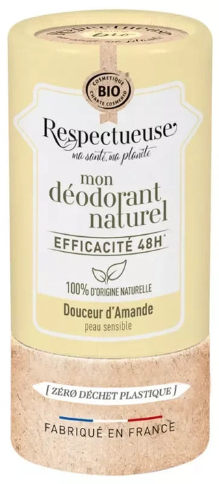 Respectueuse Mon Déodorant Naturel Douceur d'Amande Peaux Sensibles Bio 50 g
