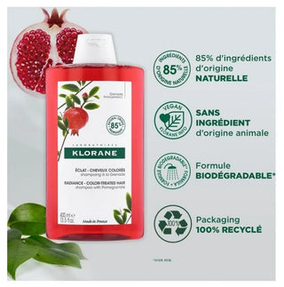 Klorane Grenade Shampoing Éclat à la Grenade - Cheveux Colorés 400 ml