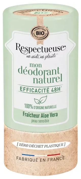 Respectueuse Mon Déodorant Naturel Fraîcheur Aloe Vera Peaux Sensibles Bio 50 g