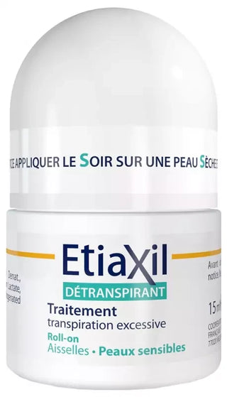 Etiaxil Détranspirant Aisselles Peaux Sensibles Transpiration Excessive Roll-On 15 ml