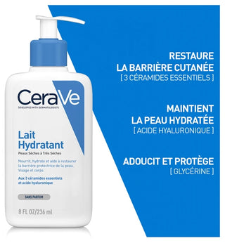 Cerave Lait Hydratant Visage et Corps Pour Les Peaux Sèches à Trèsèches 236 ml