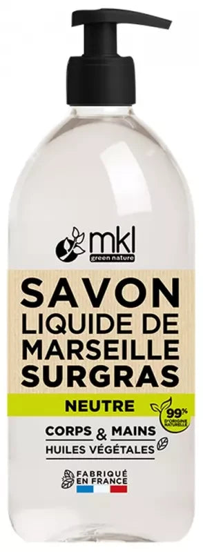 Mkl Green Nature Savon Liquide de Marseille "neutre Surgras" 1 Litre