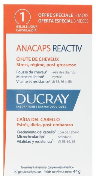 Ducray Anacaps Reactiv Chute de Cheveux 90 Gélules