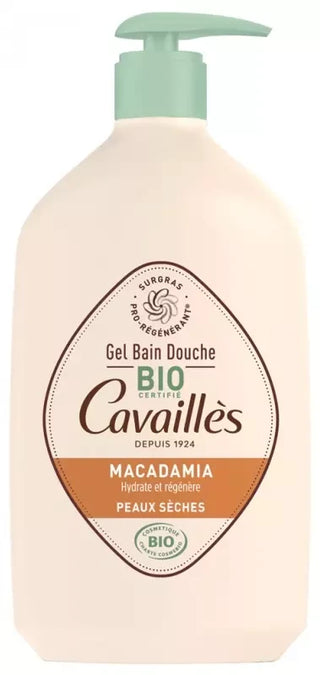 Cavaillès Gel Bain et Douche Huile de Macadamia Peaux Sèches Bio 1 L