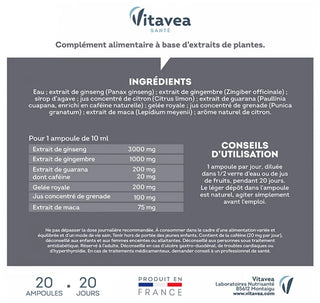 Vitavea Force G Stimulant Performances Physiques Booster 15 Ampoules + 5 Offertes