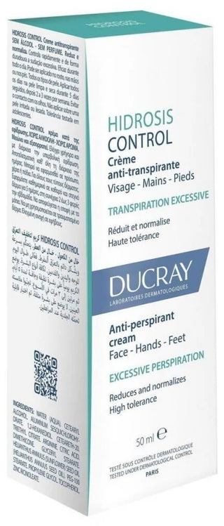 Ducray Crème Visage Mains et Pieds Crème Anti Transpirante Hidrosis Control 50 ml