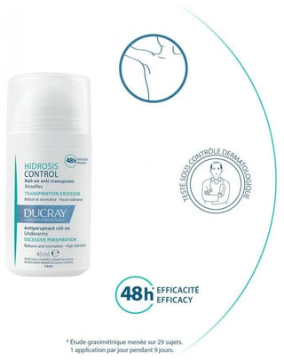 Ducray Roll-On Anti-Transpirant Aisselles Transpiration Excessive Hidrosis Control 40 ml