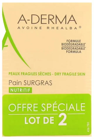A-Derma Les Indispensables Pain Surgras Nettoyant Nutritif Offre Spéciale Duo 2 x 100 g
