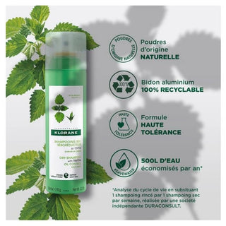 Klorane Capillaire Shampoing Sec à l'Ortie 150 ml - Type : Cheveux gras