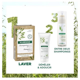 Klorane Avoine Shampoing Solide Extra-Doux au Lait d'Avoine - Usage Fréquent - Tous Types de Cheveux 80 g