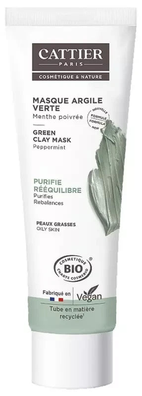 Cattier Masque Argile Verte Purifie Bio 100 ml