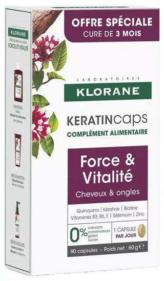 Klorane Keratin Caps Lot de 3 x 30 Unités