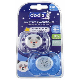 DODIE SUCETTE ANATOMIQUE A2 Silicone Nuit +18 Mois - 2 Sucettes