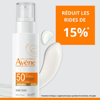 Avène Solaire Fluide Anti-Age SPF50 | Usage quotidien | Très Haute Protection | Peau sensible