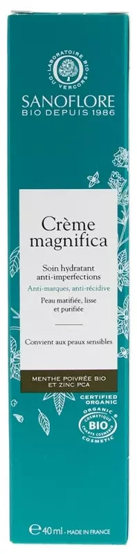 Sanoflore Crème Magnifica Soin Hydratant Anti-Imperfections Biologique 40 ML