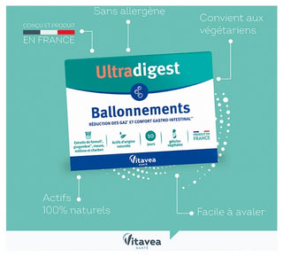 Vitavea Ultradigest Ballonnements - Réduit Les Tensions Abdominales - Fenouil - 20 Gélules