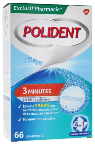 Polident Corega Nettoyant 3 Minutes X 66Cps