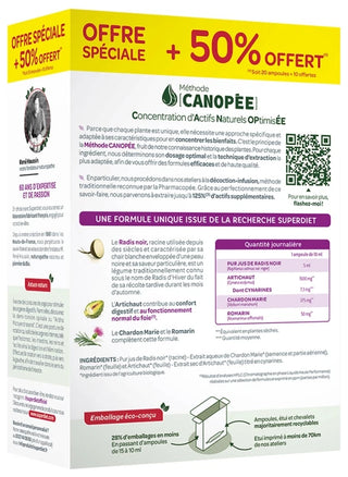 Superdiet Quatuor Chardon Marie Digestion Bio 20 Ampoules de 10 ml + 10 Offertes