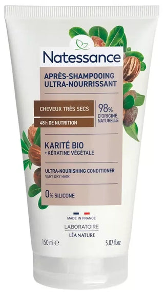 Natessance Après-Shampooing Karité & Kératine Végétale Cheveux Très Secs Crépus Frisés 150 ml