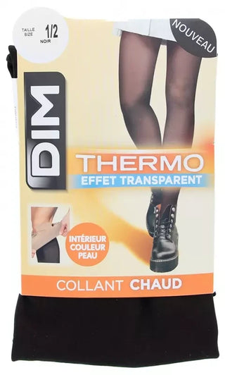 DIM Collant Thermo Effet Transparent 1 PAIRE - Taille : 1/2