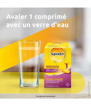 Supradyn Intensia à avaler Vitamines, Minéraux et Fer 30 comprimés Réduit la fatigue