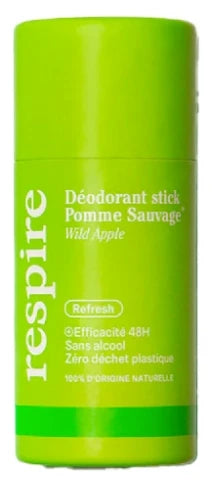 Respire Déodorant Pomme Sauvage Stick Solide Efficacité 48H Carton Bio 50 g