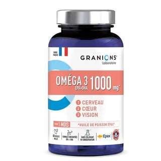 Granions Oméga 3 1000mg Cerveau Coeur & Vision 60 capsules