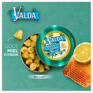 Valda Gommes Sans Sucres Goût Miel Citron 140 g