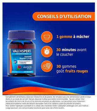 Valdispert Endormissement Sommeil Rapide 1,9 mg 30 Gommes