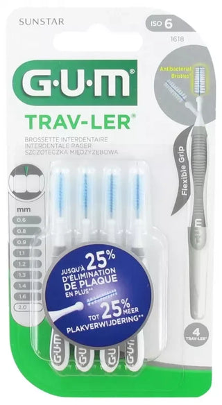 GUM 4 Brossettes Interdentaire Trav-Ler - Taille : 1618 : 2,0 mm