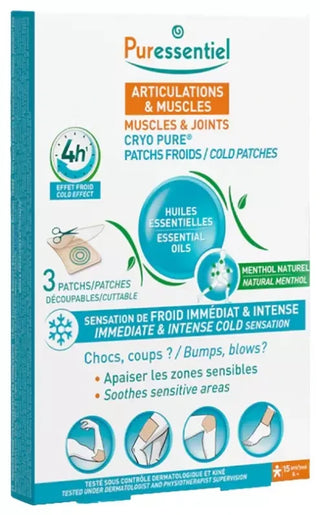 Puressentiel Cryo Pure Patchs Froids aux Huiles Essentielles 3 Unités