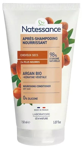 Natessance Après-Shampoing Nourrissant Argan Bio & Kératine Végétale 150 ml