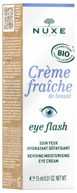 Nuxe Crème Fraîche de Beauté Eye Flash Soin Yeux Hydratant Défatigant Bio 15 ml