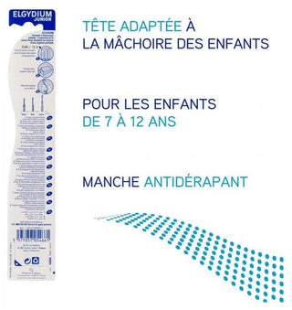 Elgydium Junior - Brosse à Dents Racoon 7/12 Ans - Couleur : Rouge
