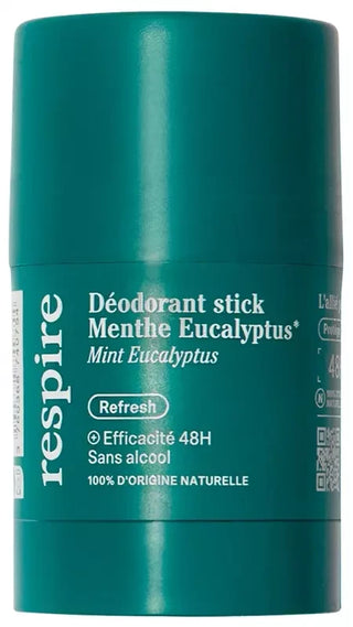 Respire Déodorant Stick Menthe Eucalyptus Sans Alcool Bio 50 g