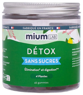 Mium Lab Détox Sans Sucres 4 plantes 42 Gummies