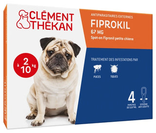 Clément Thékan Fiprokil Chien 2-10 kg Étui de 4 Pipettes 0,67 ml