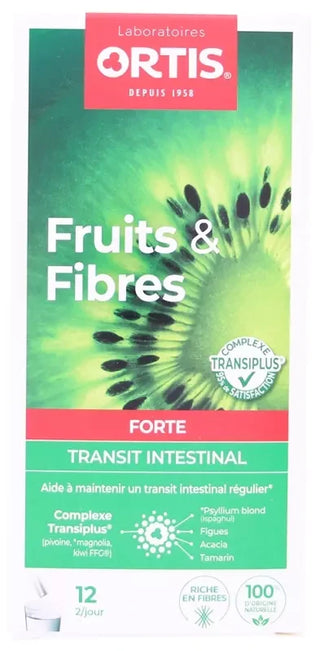 Ortis Fruits & Fibres Forte Transit Intestinal 12 Unités