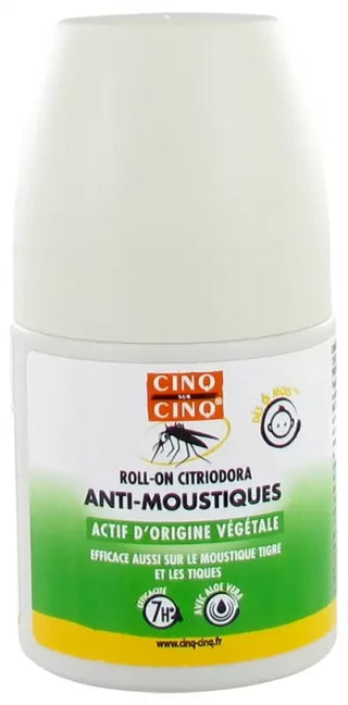 CINQ SUR CINQ Roll-on Citriodora Anti-Moustiques 50 ml- ACTIFS D'ORIGINE VÉGÉTALE