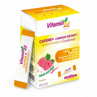 Vitamin22 Caféine + Energie Instant Sticks de Poudre Orodispersible x 14