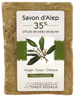 Laboratoire du Haut-Ségala Savon d'Alep Pain de 35% Huile de Baies de Laurier