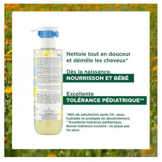 Klorane Calendula Bébé - Gel Lavant Doux au Apaisant Corps Et Cheveux Peau Normale 500 ml