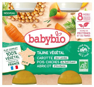 Babybio Tajine de Légumes - Petits Légumes de Nos Régions Boulghour Abricots 400 g