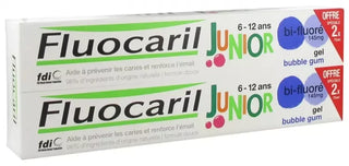 Fluocaril Junior Bubble Gum Dentifrice 2 x 75 ml - Arôme : Bubble Gum