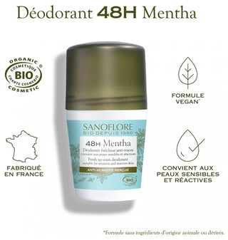 Sanoflore Déodorants Lot*2 Déodorant 48H Mentha Efficacité 48H Certifié Bio 50Mlx2