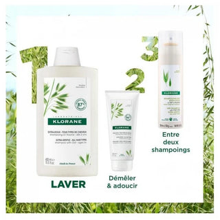 Klorane Avoine Shampoing Extra-Doux au Lait d'Avoine - Usage Fréquent - Tous Types de Cheveux Dès 3 Ans 200 ml