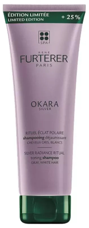 René Furterer Okara Silver - Shampooing Déjaunissant - Cheveux Blancs Gris ou Blonds 250 ml Offre Spéciale 50 ml Offert